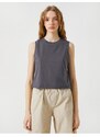 Koton Crop Singlets Cotton Crewneck Sleeveless