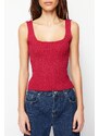 Trendyol Red Basic Square Neck Knitwear Blouse