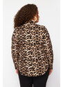 Trendyol Curve Multi-Colored Leopard Print Large Size Shirt