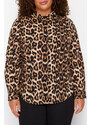 Trendyol Curve Multi-Colored Leopard Print Large Size Shirt