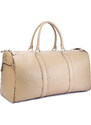 Jaipurleathers cestovní kožená skládací taška Amelia, béžová 42 l