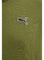 Bavlněná mikina Puma BETTER ESSENTIALS pánská, zelená barva, s kapucí, hladká, 675978