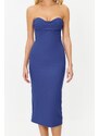 Trendyol Saks Fitted Woven Corset Detailed Elegant Evening Dress