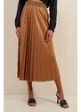 Bigdart 1894 Leather Look Pleated Skirt - Tan