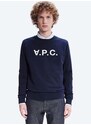 Bavlněná mikina A.P.C. Sweat Vpc COECQ-H27378 BLACK pánská, tmavomodrá barva, s aplikací