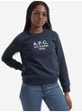 Bavlněná mikina A.P.C. Sweat Tina COEBH-F27561 MARINE dámská, tmavomodrá barva, s aplikací