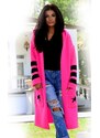 Fashionweek Dámský exclusive barevný svetr jak kabát s kapucí SV11/STYLE