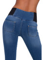 Fashionweek Kalhoty legíny Jeans slim fit skinny s vysokým sedem TC557