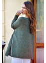 Fashionweek Oversize exkluzivní dámský,pletený volný svetr v inovativním střihu JK18/OLIVIA