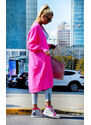 Fashionweek Dlouhý oversized vlněný cardigan,pletený kabát LEA