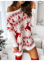 Fashionweek Prodloužený vánoční svetr,tunika oversized NB14836