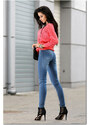 Fashionweek Pohodlné džínové kalhoty s klasickým střihem K2222