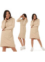 Fashionweek Dámské šaty mikinové šaty s kapucí a dlouhým rukávem MF578