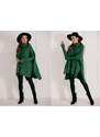 Fashionweek Luxusní pončo svetr, vlněný pletený kabát s teplým rolákem RITA