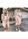 Fashionweek Dámský cardigan luxusní pletený kabát,cardigan s kapucí BETI