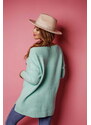 Fashionweek Dámský svetr teplý pohodlný prémiová kvalita tunika s broží NB52217