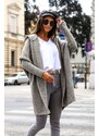 Fashionweek Dámský cardigan luxusní pletený kabát,cardigan s kapucí BETI