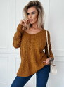 Fashionweek Luxusní svetr dámský s výstřihem do V pro moletky NB10109