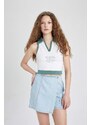 DEFACTO Crop Top Polo Collar Sleeveless Undershirt