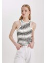 DEFACTO Slim Fit Striped Camisole Halter Collar Sleeveless Undershirt