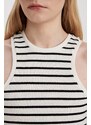 DEFACTO Slim Fit Striped Camisole Halter Collar Sleeveless Undershirt