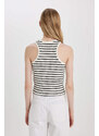 DEFACTO Slim Fit Striped Camisole Halter Collar Sleeveless Undershirt