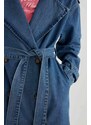 DEFACTO Belted Long Jean Jacket