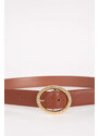 DEFACTO Woman Oval Buckle Faux Leather Classic Belt