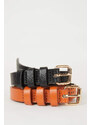 DEFACTO Woman Faux Leather Dual Classic Belt