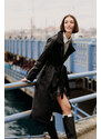 DEFACTO Waterproof Regular Fit Faux Leather Trench Coat