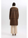 DEFACTO Regular Fit Plush Lining Suede Coat