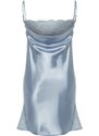 Trendyol Light Blue Lace and Degaje Detailed Satin Woven Nightgown