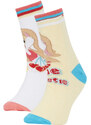 DEFACTO Girls' Looney Tunes Licensed Cotton 2-piece Long Socks