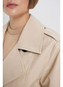 DEFACTO Waterproof Regular Fit Faux Leather Trench Coat