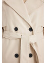 DEFACTO Waterproof Regular Fit Faux Leather Trench Coat