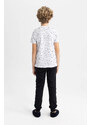 DEFACTO Boy Printed Short Sleeve 2 Piece Pajama Set