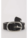 DEFACTO Woman Oval Buckle Faux Leather Classic Belt