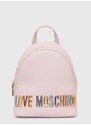 Batoh Love Moschino dámský, růžová barva, malý, s aplikací