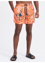 Ombre Clothing Oranžové plavky s motivem květu V5 SRBS-0140