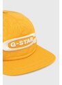 Bavlněná baseballová čepice G-Star Raw žlutá barva, s aplikací