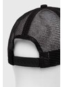 Bavlněná baseballová čepice HUGO černá barva, s potiskem, 50513388
