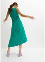 bonprix Žerzejové šaty s řasením Zelená