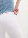 bonprix Cropped džíny Slim Fit se středně vysokým pasem Bílá