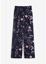 bonprix Plisované kalhoty s květinovým potiskem Modrá