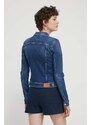Džínová bunda Tommy Jeans dámská, tmavomodrá barva, přechodná, DW0DW17959