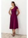 Trendyol Damson Bow Detailed Woven Elegant Evening Dress