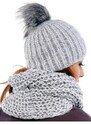Fashionweek Zimní set čepice a šála,pletený tunel MIXCOLOR ZIZI11