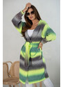 Fashionweek Dámský luxusni barevný svetr,kabát s paskem stínovaný MIA