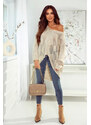 Fashionweek Luxusní azurový elegantní svetr dámský OVERSIZED JK-DAISY