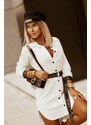 Fashionweek Dlouhá asymetrická tunika, košilové šaty s paskem MD524